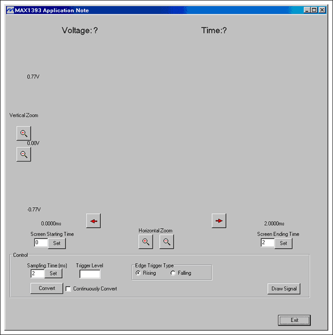 Figure 3. Windows program starts up for the MAX1393 reference design