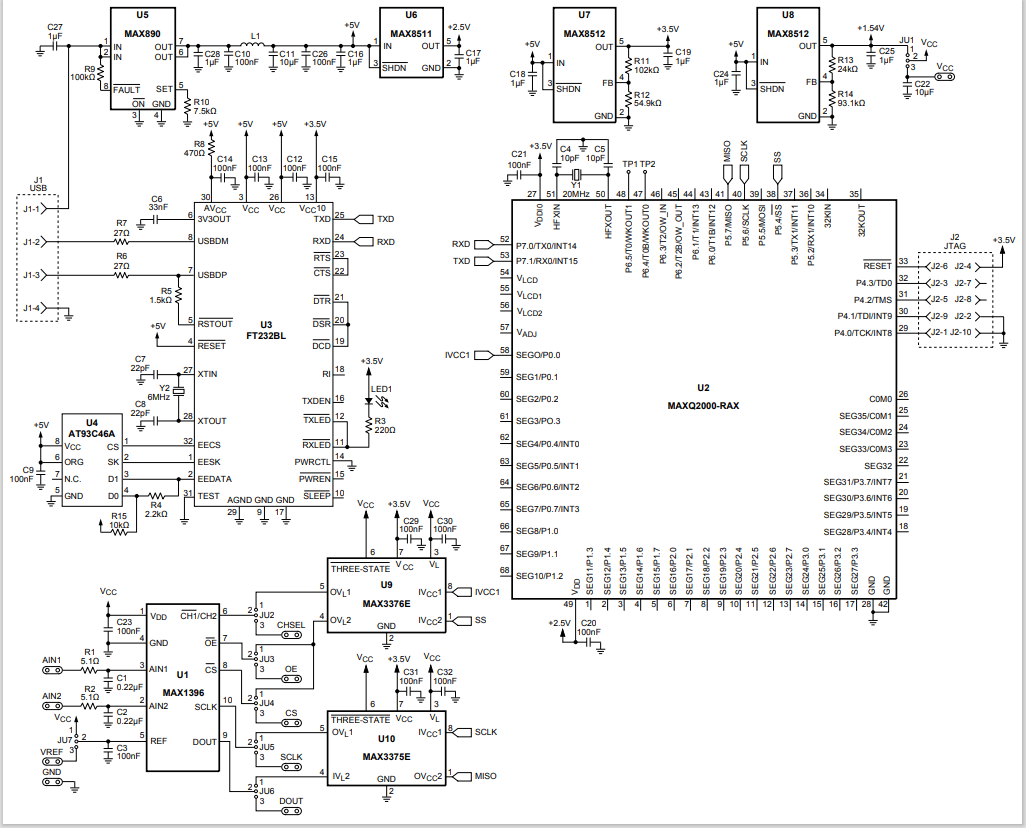 Figure 3. MAX1396EVKIT schematic
