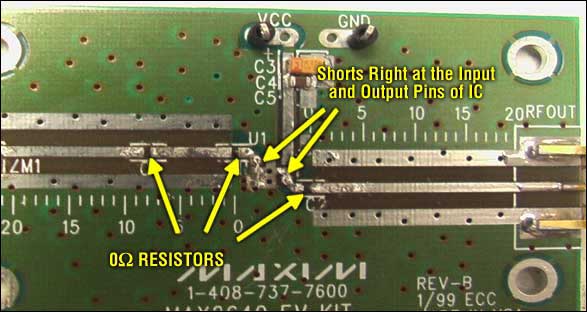Figure 2. Calibration circuit used for measuring the S-parameters of the MAX2640.