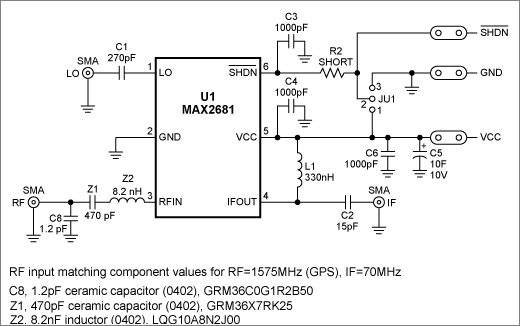 Figure 1. The MAX2681 EV kit schematic.