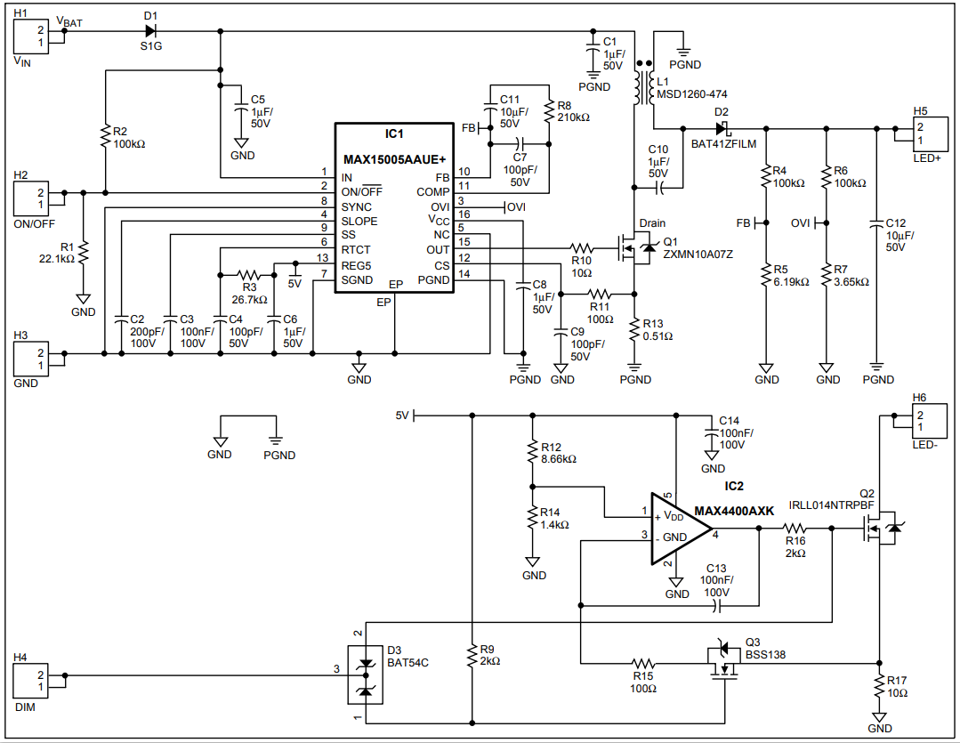 Figure 1. MAX15005 reference design
