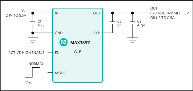 MAX38911, MAX38912:Application Diagram
