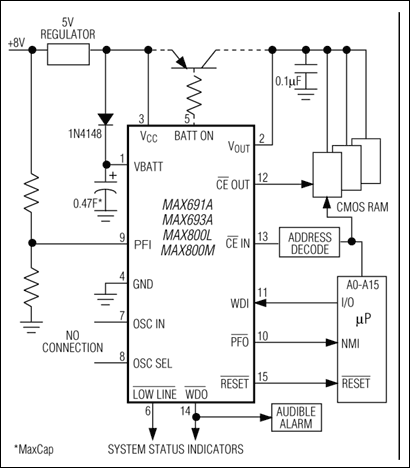 MAX691A, MAX693A, MAX800L, MAX800M: Typical Operating Circuit