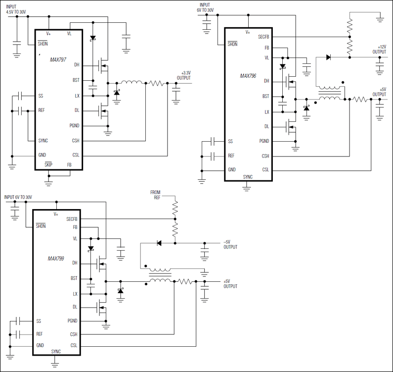 MAX796, MAX797, MAX799: Typical Operating Circuits