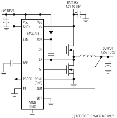 MAX1714, MAX1714A, MAX1714B: Minimal Operating Circuit