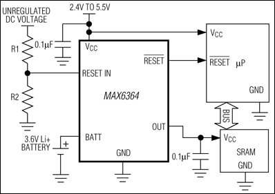 MAX6361, MAX6362, MAX6363, MAX6364: Typical Operating Circuit