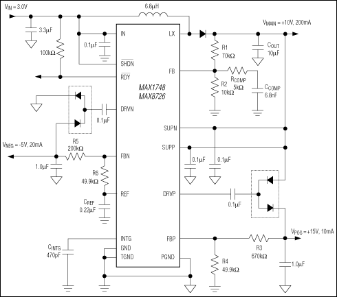 MAX1748,MAX8726: Typical Operating Circuit