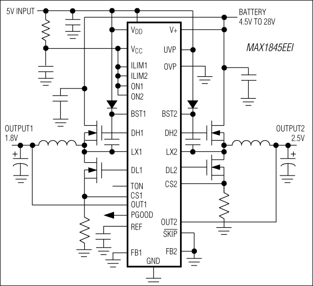 MAX1845: Minimal Operating Circuit