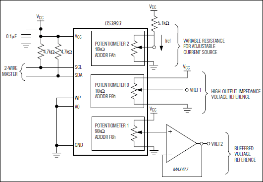 DS3903: Typical Operating Circuit