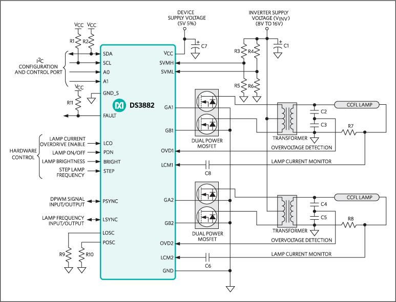 DS3882: Typical Operating Circuit
