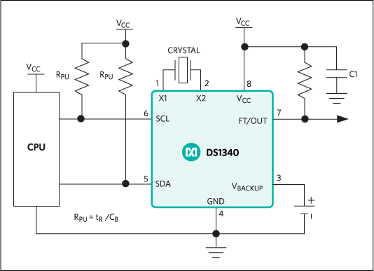 DS1340, DS1340C: Typical Operating Circuit
