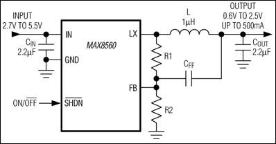 MAX8560, MAX8561, MAX8562: Typical Operating Circuit