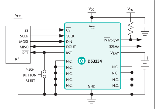 DS3234: Typical Operating Circuit