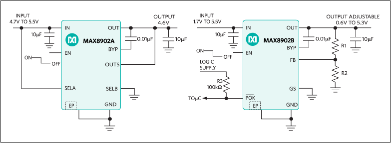 MAX8902A, MAX8902B: Typical Operating Circuits