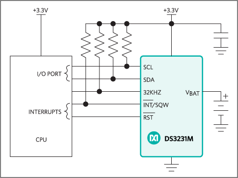 DS3231M: Typical Operating Circuit
