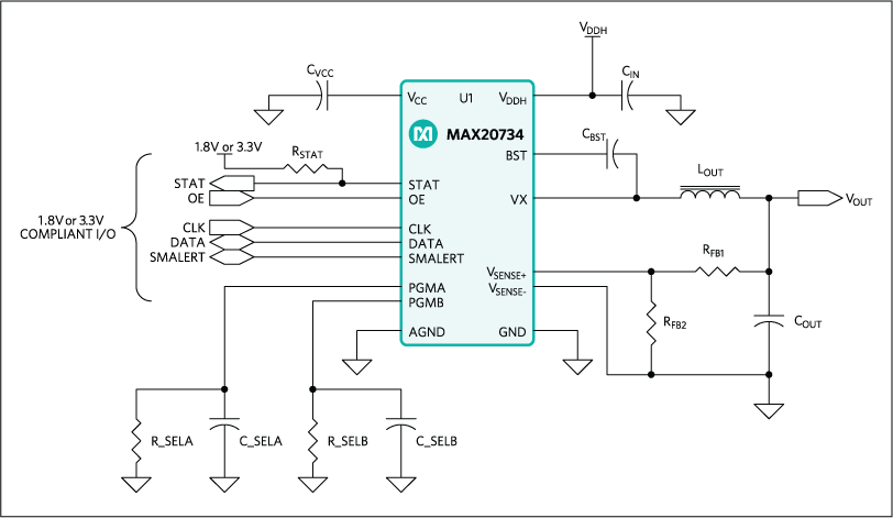 MAX20734: Typical Application  Circuit