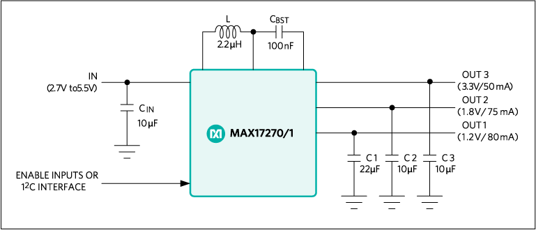 MAX17270, MAX17271: Simplified Application Circuit