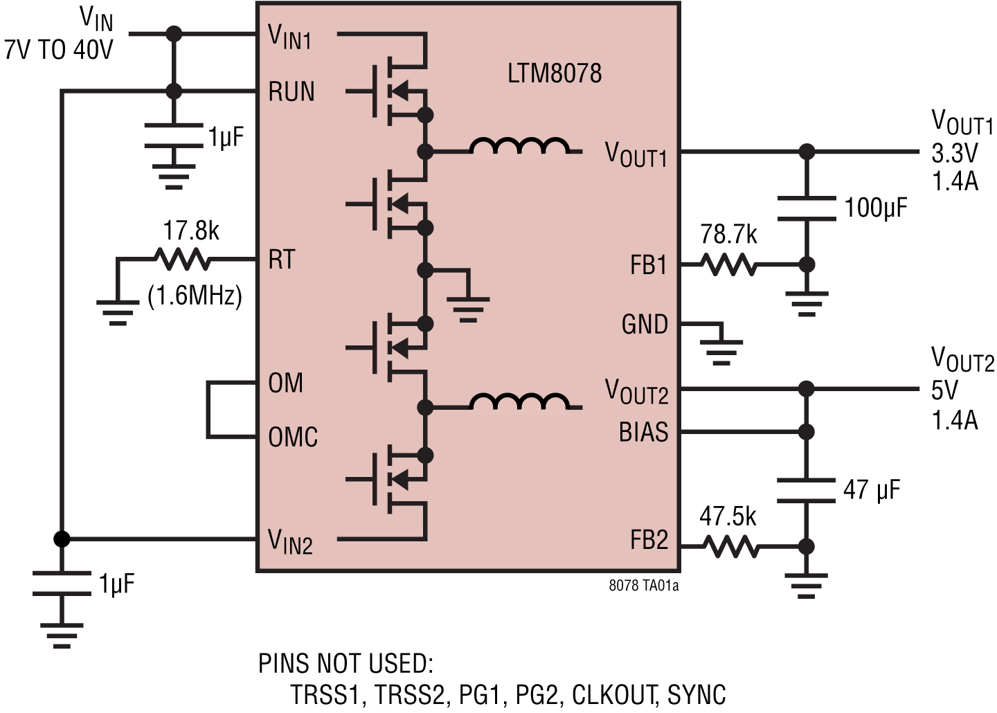LTM8078 Typical Application Circuit