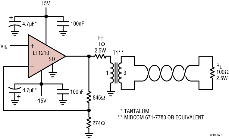 LT1210 Application Circuit