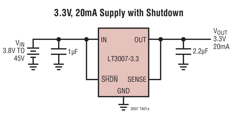3.3V, 20mA Supply with Shutdown