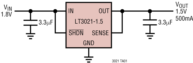 LT3021 Application Circuit