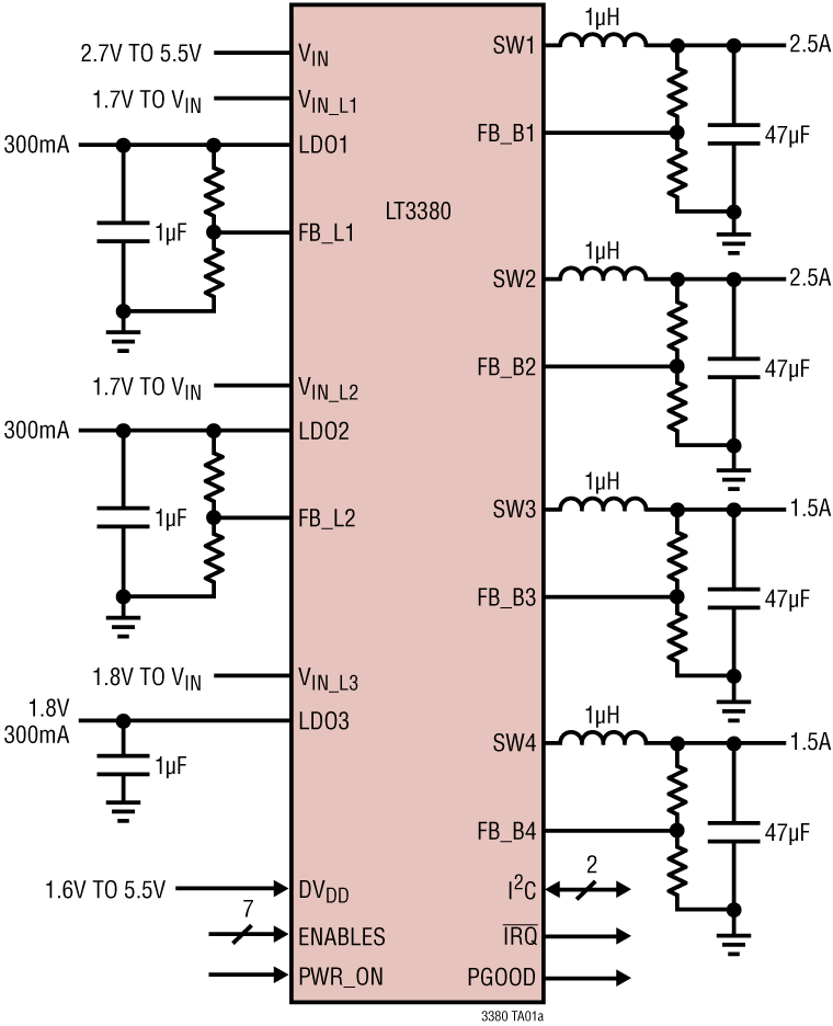 LT3380 Application Circuit