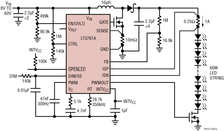LT3761A Application Circuit