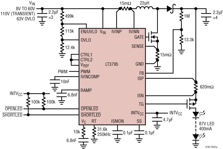 LT3795 Application Circuit