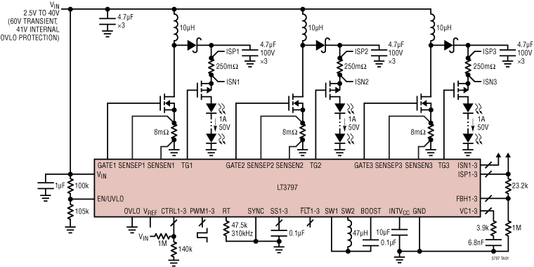 LT3797 Application Circuit