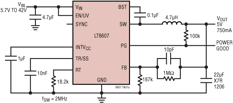 LT8607/LT8607B Application Circuit