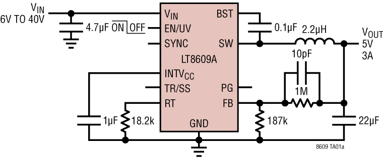 LT8609/LT8609A/LT8609B Application Circuit