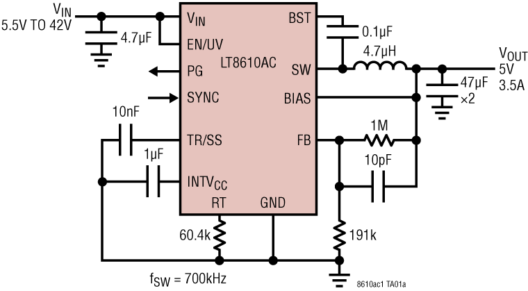 LT8610AC/LT8610AC Application Circuit