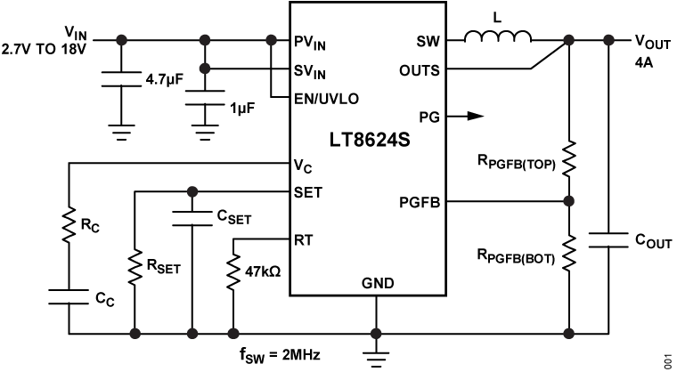LT8622S/LT8624S Application Circuit