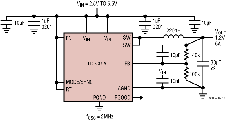 LTC3309A Application Circuit 