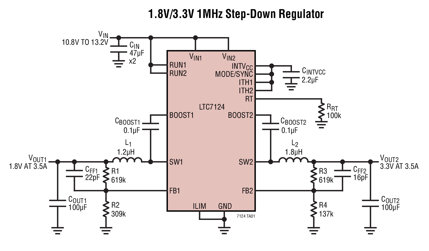 1.8V/3.3V 1MHz Step-Down Regulator