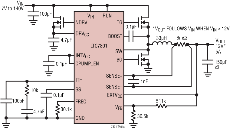 LTC7801 Application Circuit