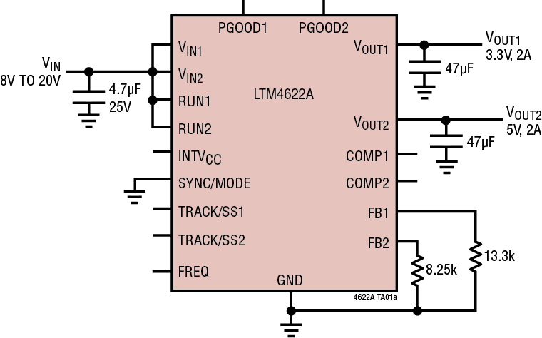 LTM4622A Application Circuit