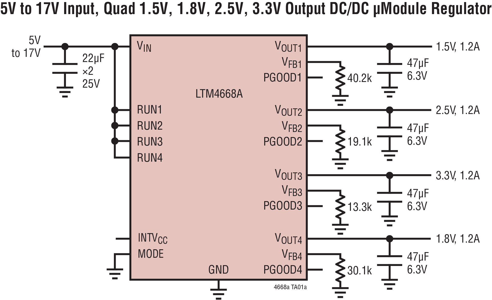 LTM4668A Application Circuit