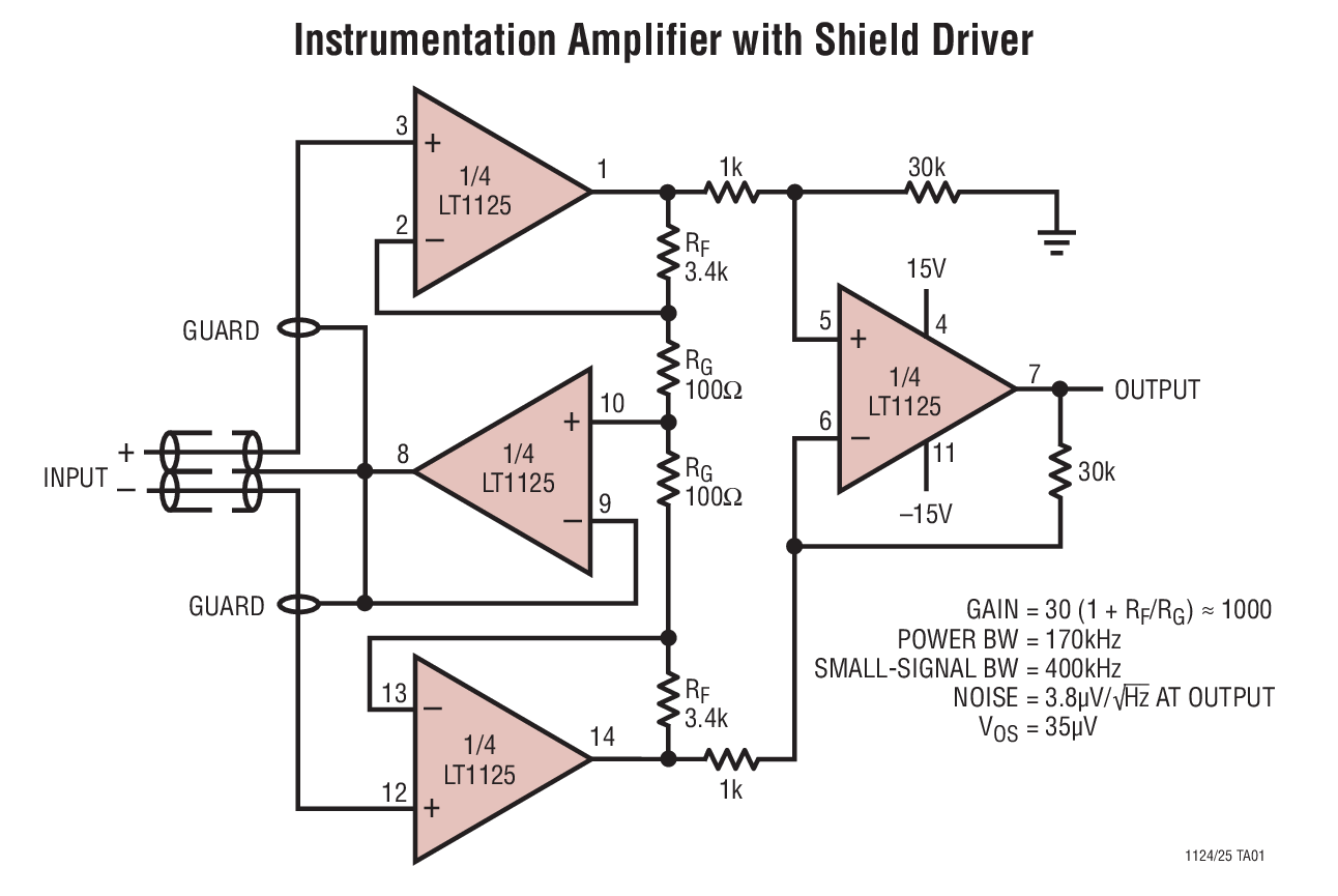 Instrumentation Amplifier with Shield Driver
