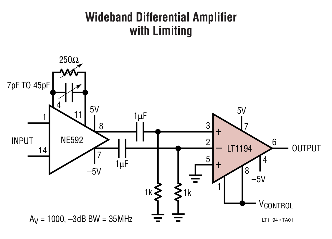 Wideband Differential Amplifier with Limiting
