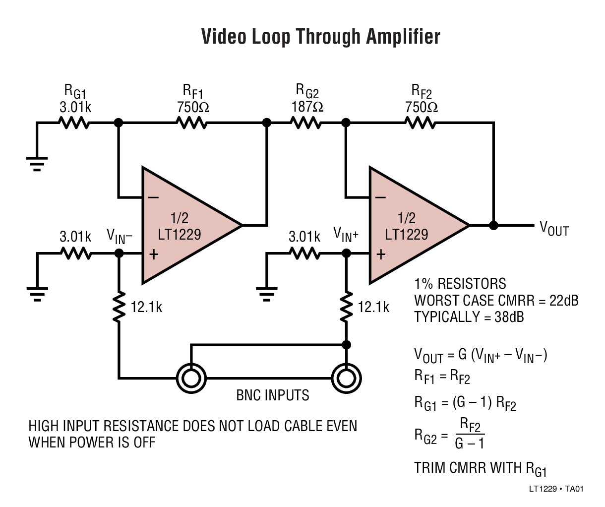 Video Loop Through Amplifier