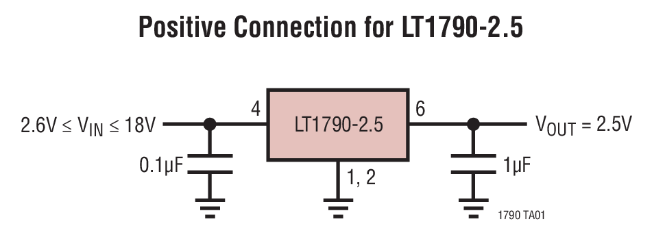 Positive Connection for LT1790-2.5