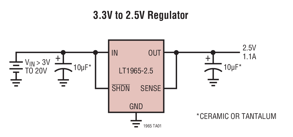 3.3V to 2.5V Regulator