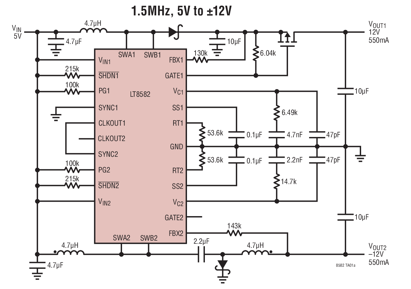 1.5MHz, 5V to ±12V