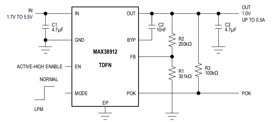max38912 typical application circuit