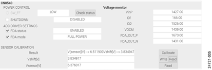 CN-0540 IIO-Oscilloscope Plugin Graphical User Interface