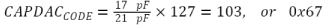 The required CAPDAC setting is calculated in this equation.