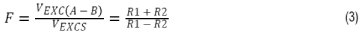 Equation used to calculate the resulting range extension factor.