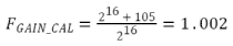 The gain calibration factor.