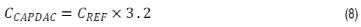 Equation used to calculate the full range of the CAPDAC.